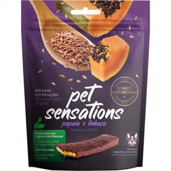 Bifinho Pet Sensations sabor Papaia e Linhaça para Cães da Petitos - 300g