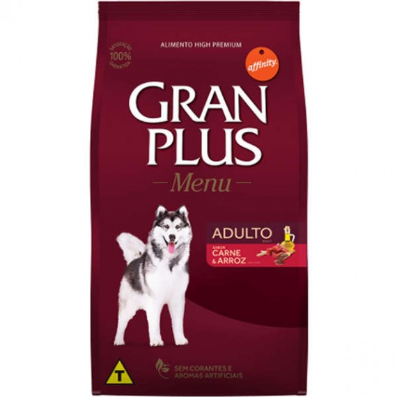 Ração Granplus Menu da Affinity Cães Adultos Sabor Carne e Arroz - 15 Kg