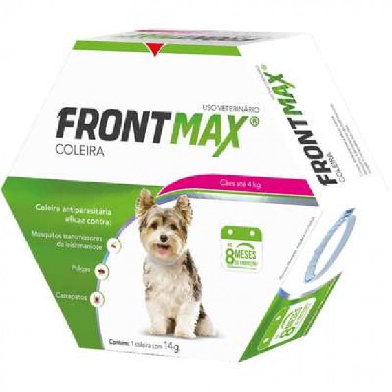 Coleira Antiparasitária Frontmax da Vetoquinol para Cães com até 4 Kg