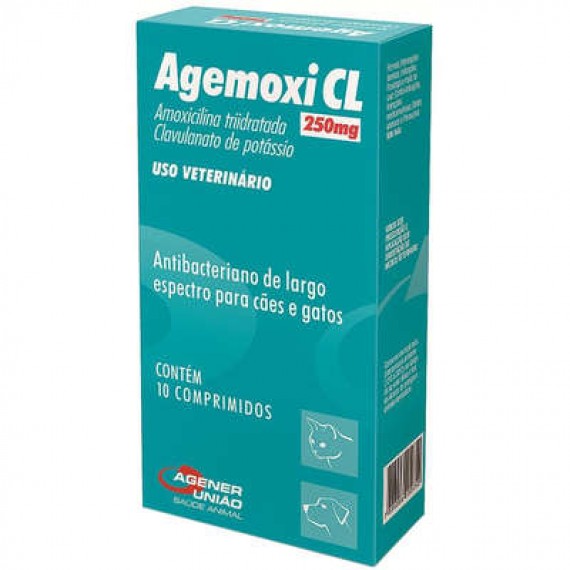 Antibiótico Agemoxi CL da Agener União - 250 mg com 10 comprimidos
