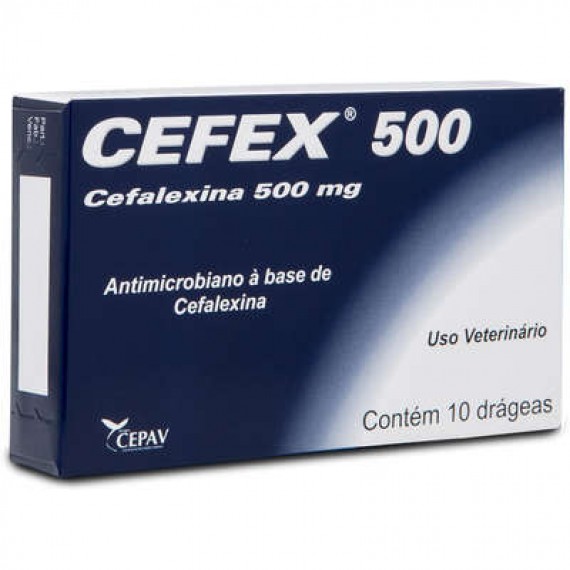Antimicrobiano Cefex 500 mg da Cepav - 10 drágeas