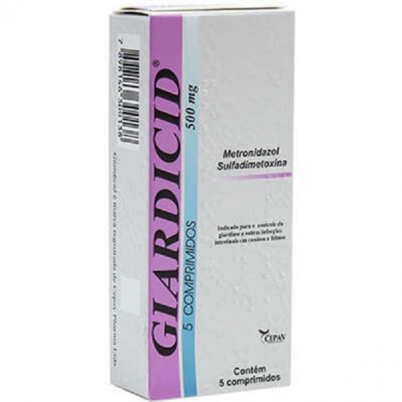 Antibiótico Giardicid 500 mg da Cepav - 5 comprimidos