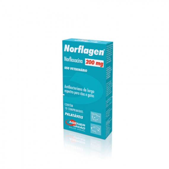 Antibiótico Norflagem 200 mg da Agener União - 10 comprimidos