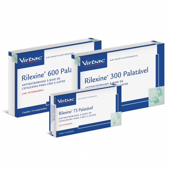 Antibiótico Rilexine da Virbac para Cães e Gatos - 7 comprimidos