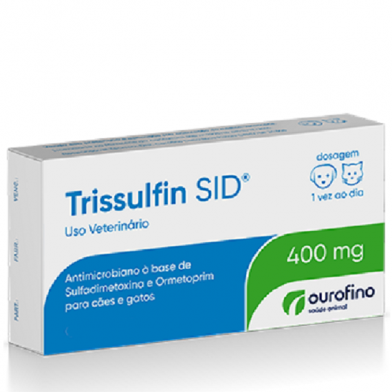 Antimicrobiano Trissulfin Sid 400 mg da Ourofino - 10 Comprimidos