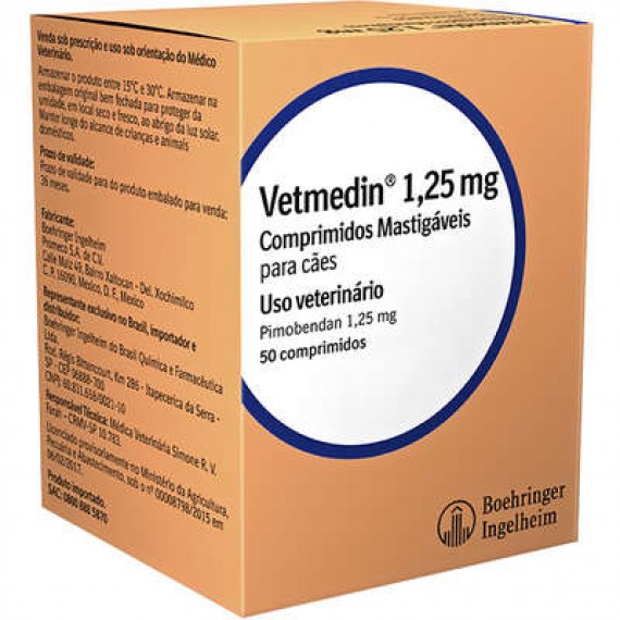 Tratamento Cardíaco Vetmedin Vetmedin da Boehringer Ingelheim - 50 comprimidos