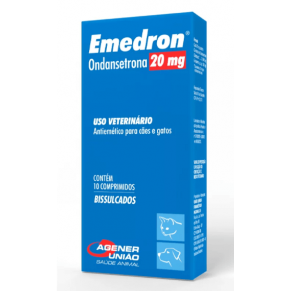 Antiemético Emedron para Vômitos e Náuseas para Cães e Gatos da Agener União - 20 mg 