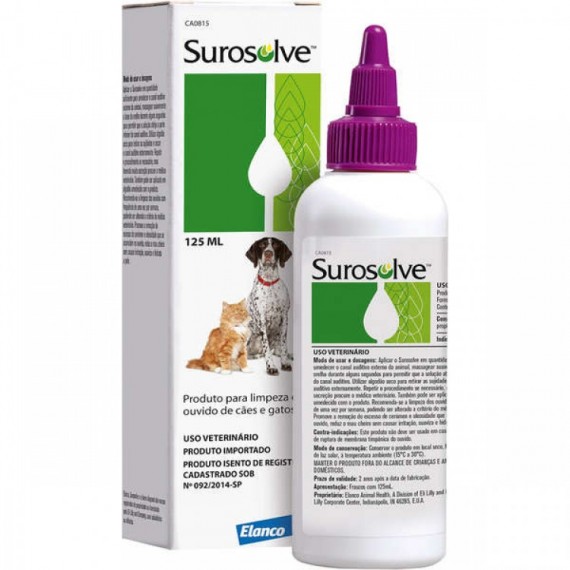 Limpa Orelhas para Cães e Gatos Surosolve da Elanco - 125 ml