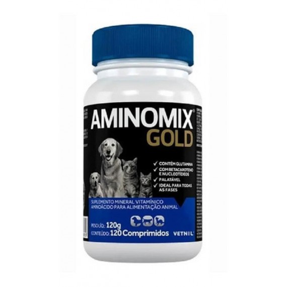 Aminomix GOLD da Vetnil - 120 comprimido