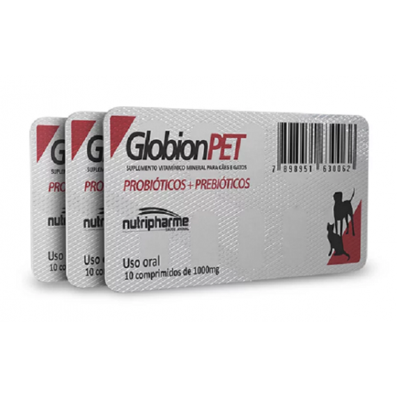 Globion Pet Suplemento Vitaminico Mineral  para Cães e  Gatos da Nutripharme - 10 comprimidos