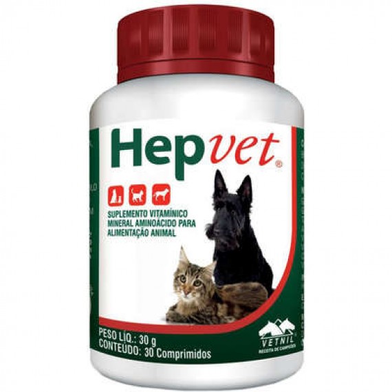 Suplemento Vitamínico Hepvet da Vetnil - 30 comprimidos
