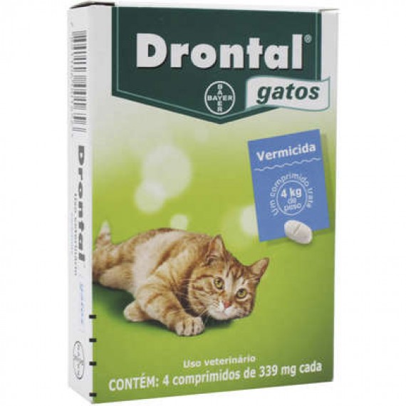 Vermífugo Drontal da Bayer para Gatos - 4 comprimidos