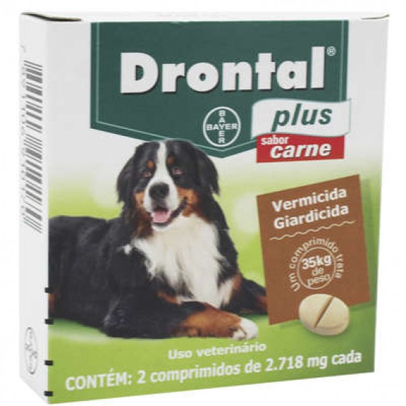 Vermífugo Drontal Plus Sabor Carne da Bayer - Cães 35 Kg