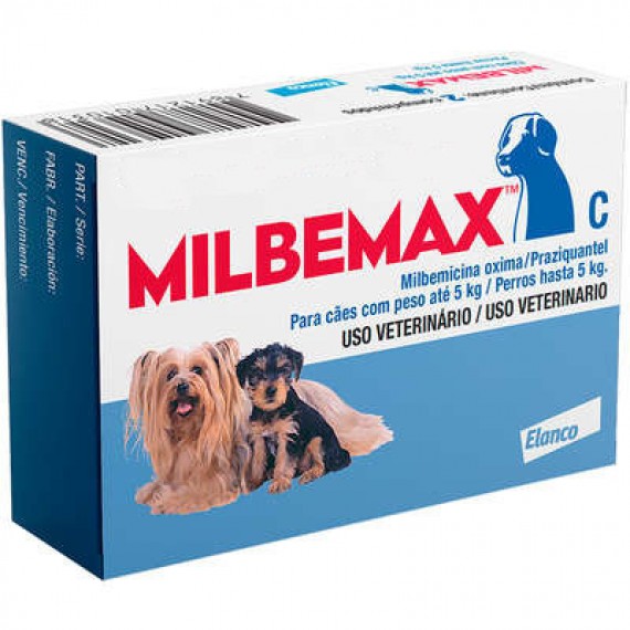Vermífugo Milbemax C para Cães até 5 Kg da Elanco