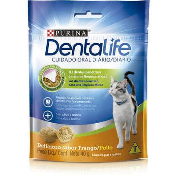 Petisco Dentalife Sabor Frango da Nestlé Purina para Gatos Adultos - 40 g