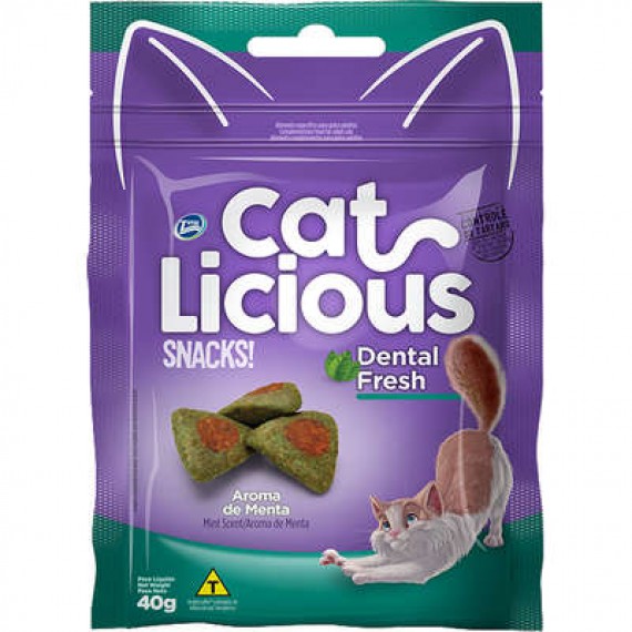 Petisco Cat Licious Snacks Dental Fresh da Total Alimentos - 40 g