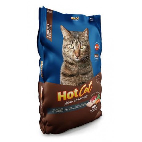 Ração HotCat sem Corantes para Gatos Adultos e Filhotes Mix - 10,1 Kg