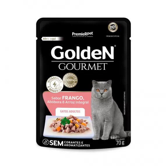 Sachê Golden Gourmet Frango para Gatos Adultos - 70 g