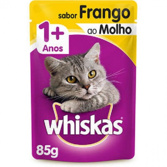 Ração Úmida Sachê Whiskas para Gatos Adulto sabor Frango - 85g