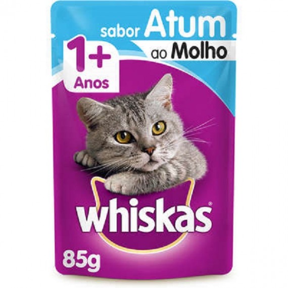 Ração Úmida Sachê Whiskas para Gatos Adulto sabor Atum - 85g