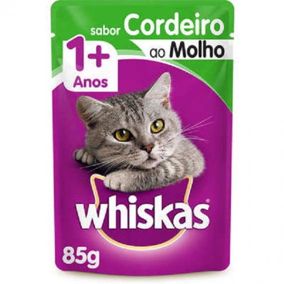 Ração Úmida Sachê Whiskas para Gatos Adulto sabor Cordeiro - 85g