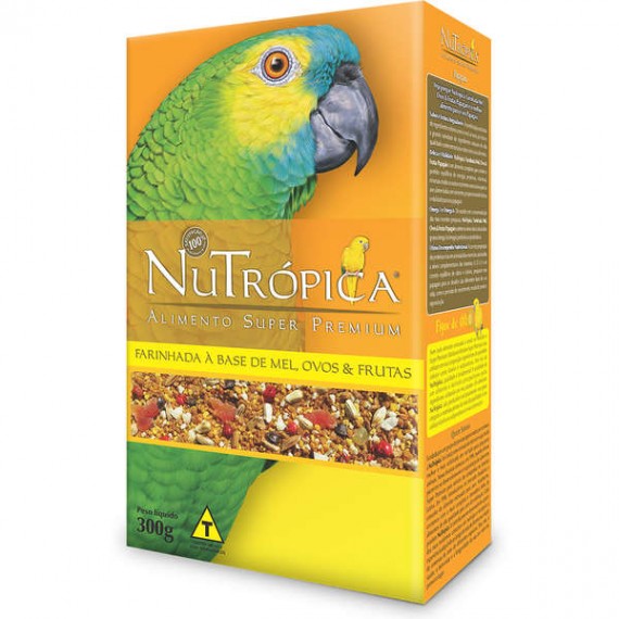 Alimentação Nutrópica Farinhada à Base de Mel e Ovos para Papagaios - 300 g