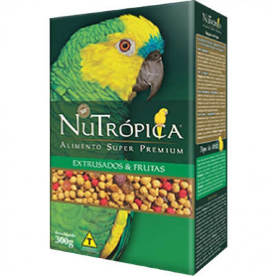 Ração Nutrópica Super Premium Extrusados & Frutas para Papagaio - 300 g